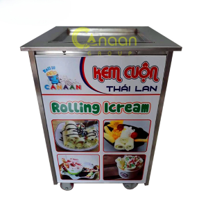 máy làm kem cuộn chảo đơn 42cm